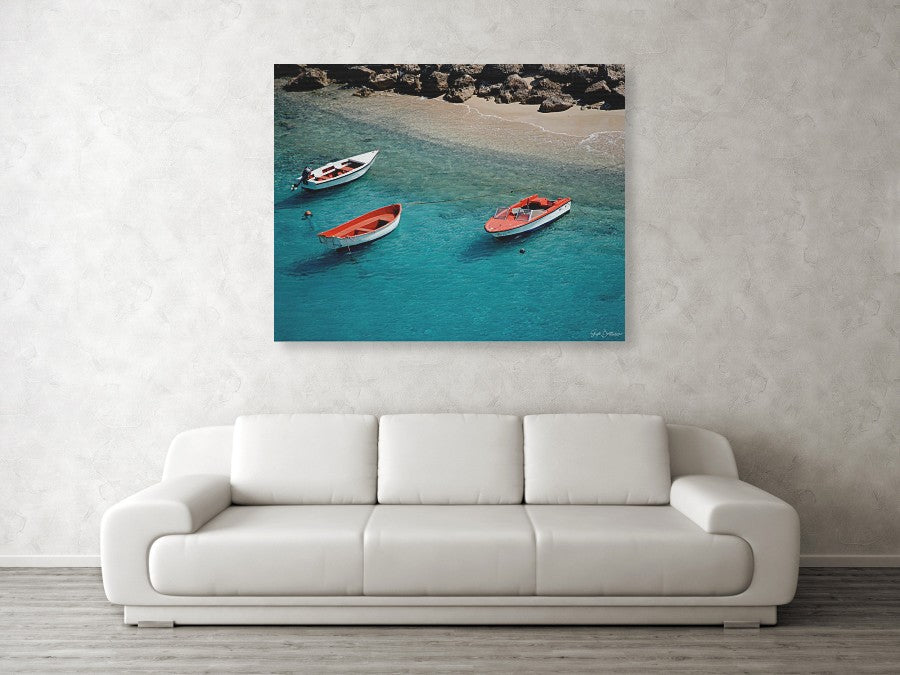 Boats of Bonaire - Wood Print
