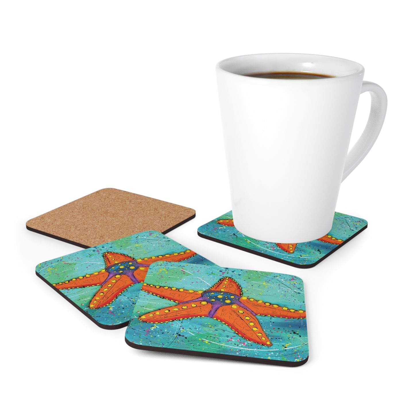 Starfish Coasters Set of 4 | Original Art Created by Gayle