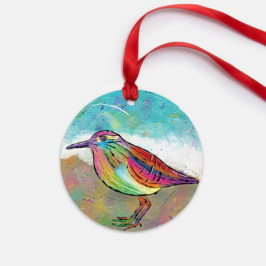 Sandpiper Ornament - One-Sided (Round)
