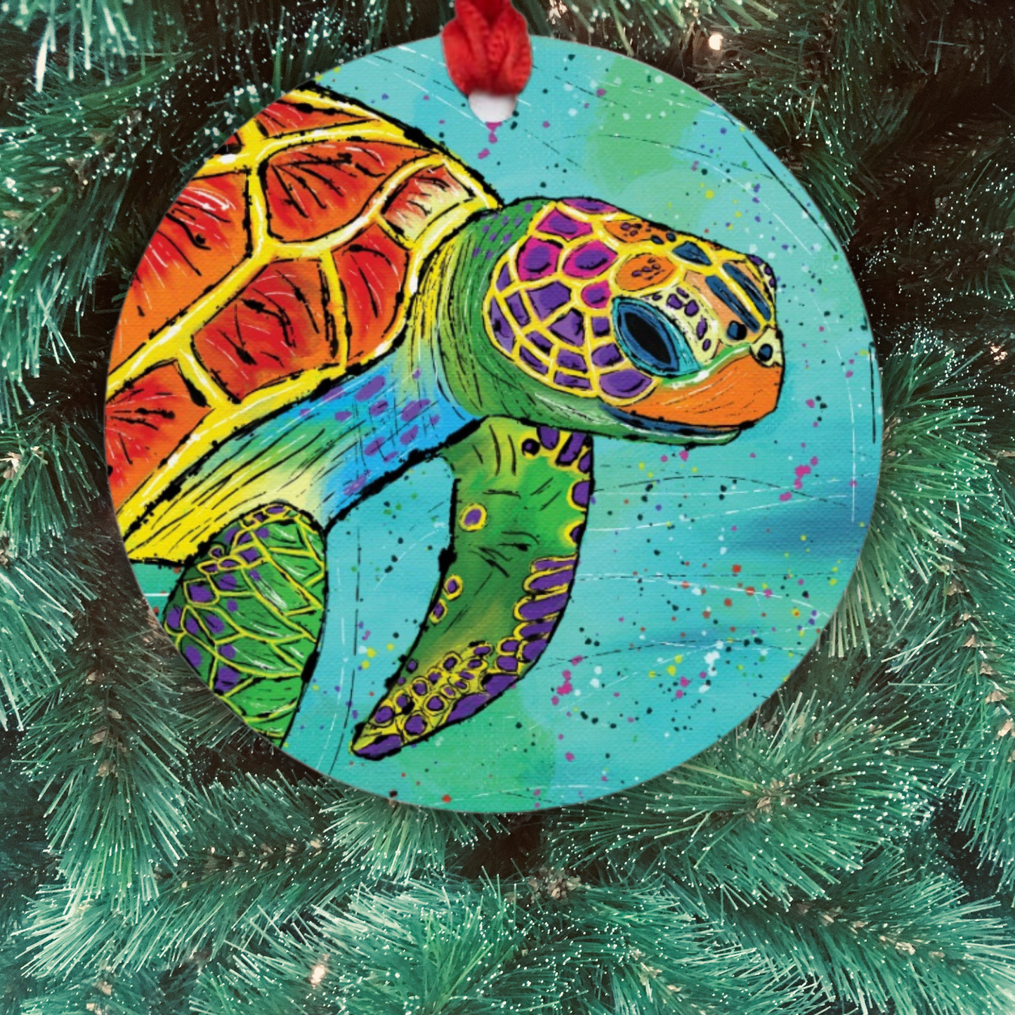 Sea Turtle Ornament - One-Sided (Round)
