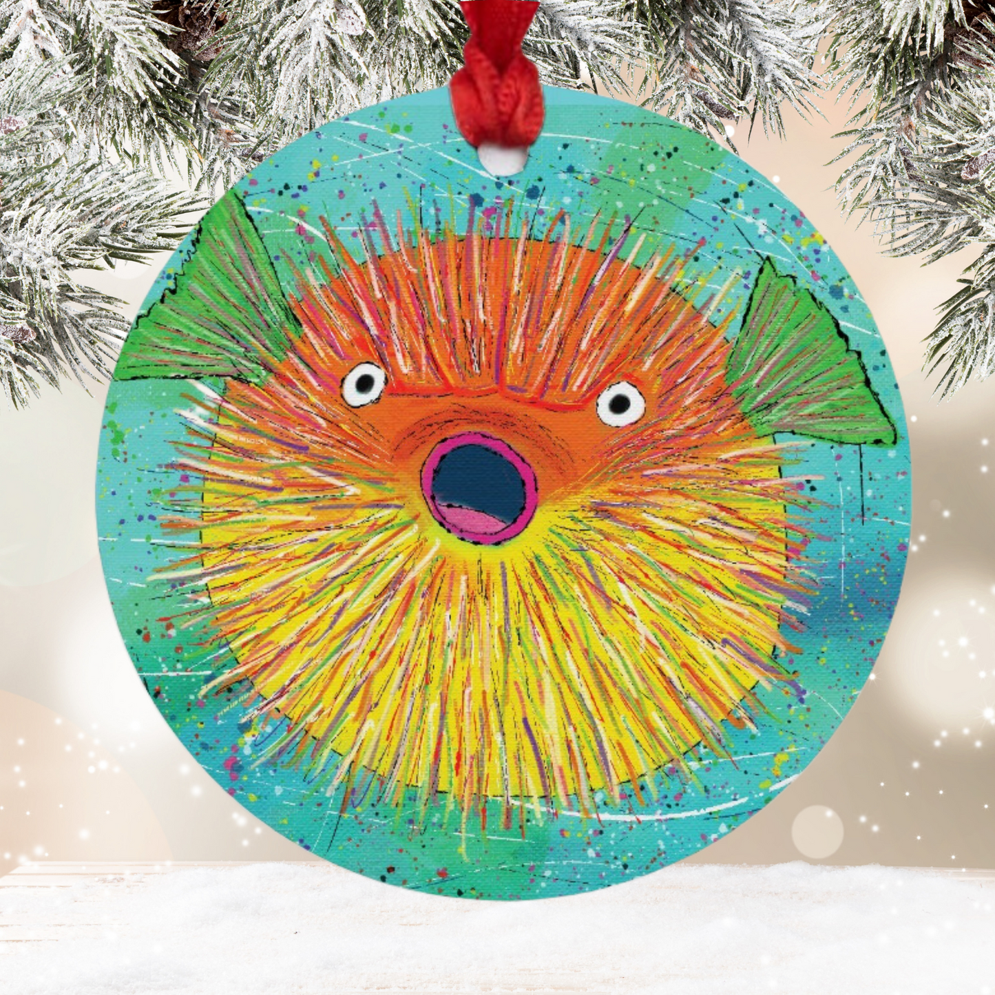 Pufferfish Ornament - One-Sided (Round)