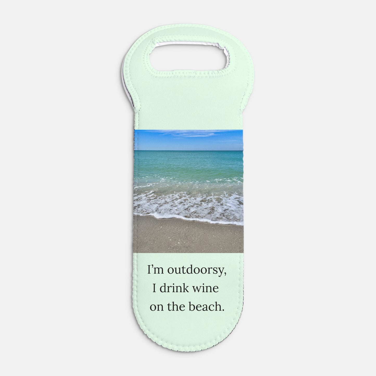 Wine Tote Beach Waves - Single - Mint