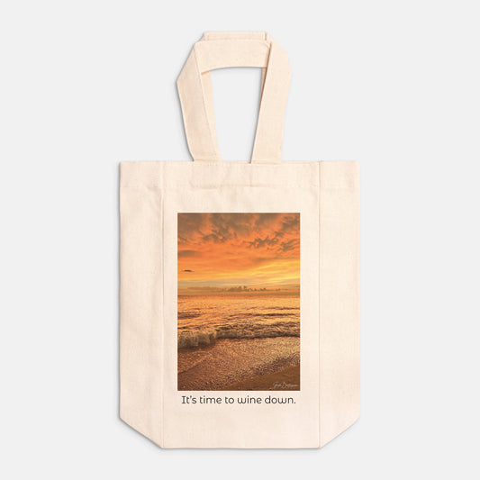 Golden Hour Wine Tote Canvas (Double)