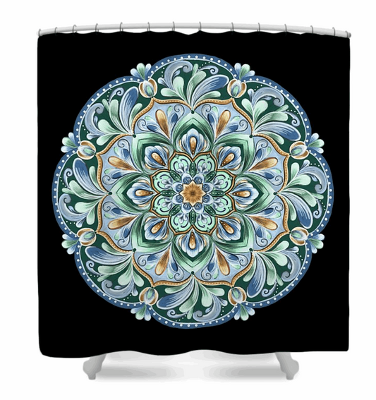 Calming Blue Mandala - Shower Curtain