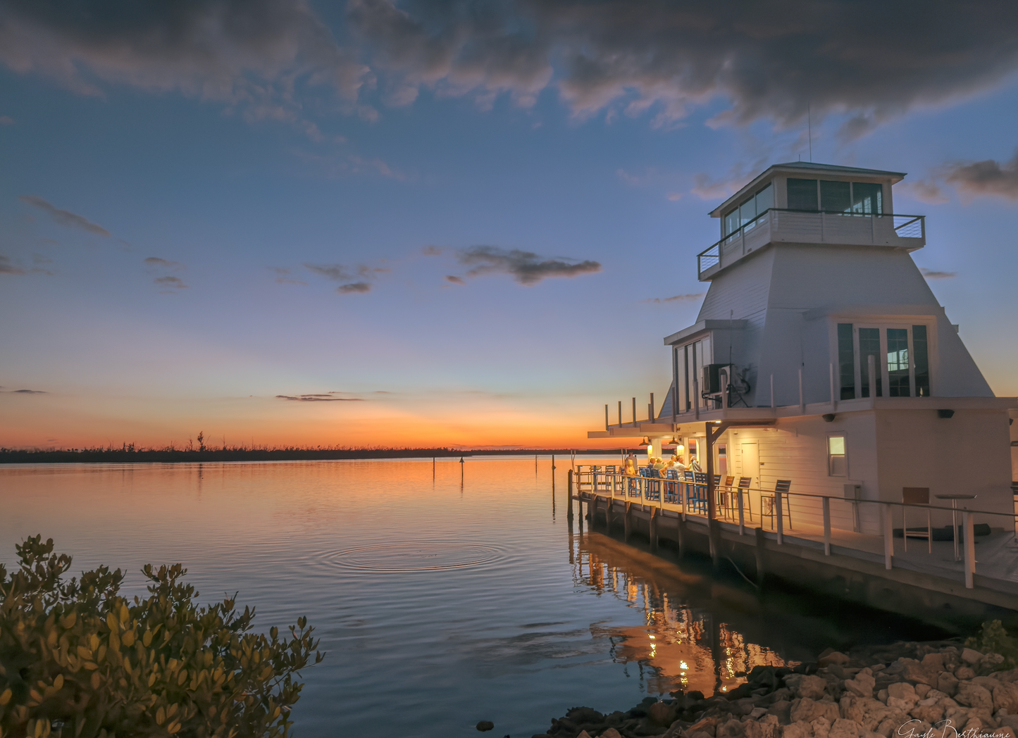 Sunset at the Lighthouse Grill and Tiki Bar