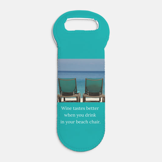 Wine Tote Beach Chairs - Single - Teal