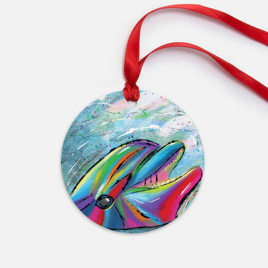 Dolphin Ornament - One-Sided (Round)