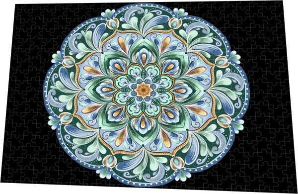Calming Blue Mandala - Puzzle