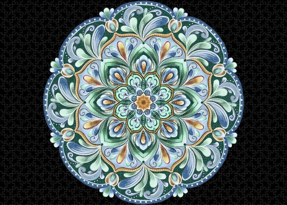 Calming Blue Mandala - Puzzle