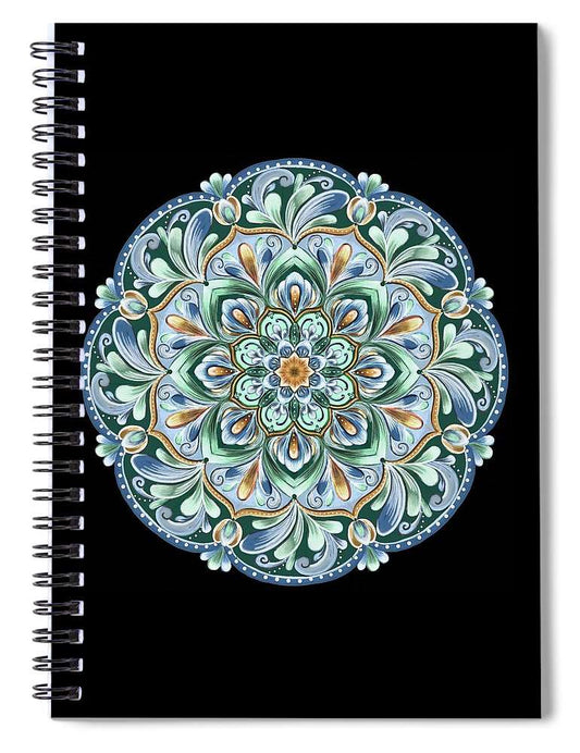 Calming Blue Mandala - Spiral Notebook
