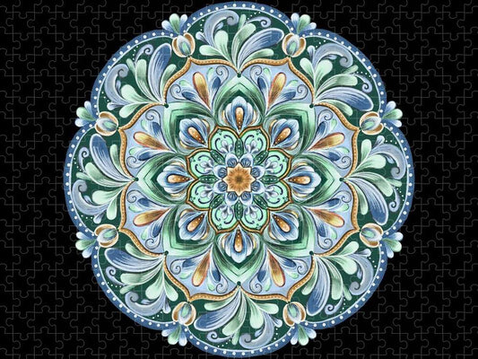 Calming Blue Mandala - Puzzle
