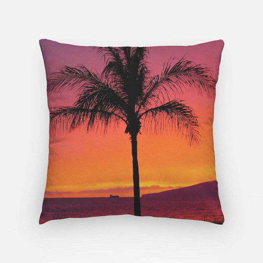 Hot Pink Palm Artisan Pillow Case 18 Inch