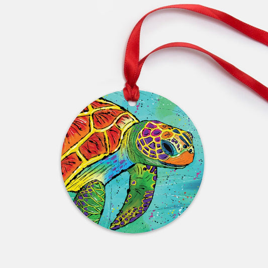 Sea Turtle Ornament - One-Sided (Round)