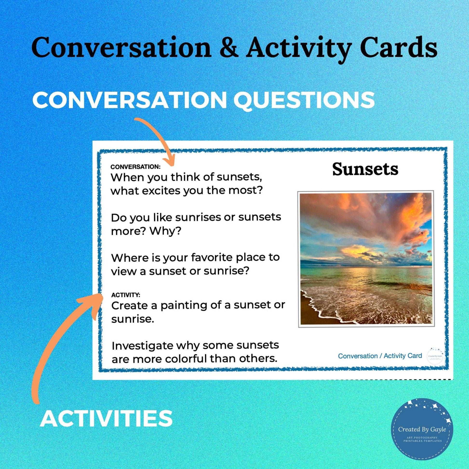 Photo Conversation Activity Cards for Elderly, Classroom, Therapy, Memory Care and More!