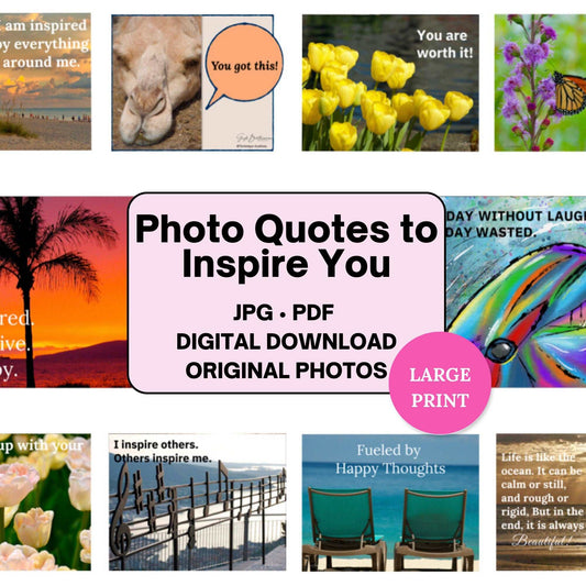 Large Print Photo Quotes to Inspire You | Original Photos & Artwork | Created By Gayle | Motivational Poster | Digital Download