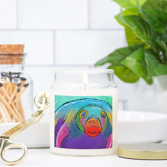 Manatee Candle Apothecary Jar 9oz | Choose a Scent | Holiday Present | Adorable Sea Creature