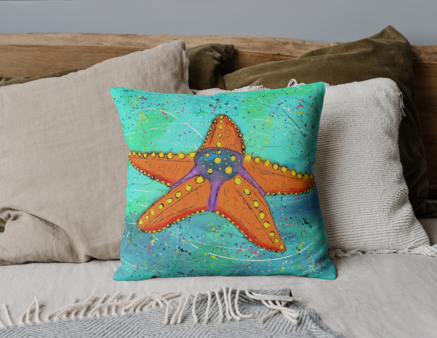 Starfish Square Pillow