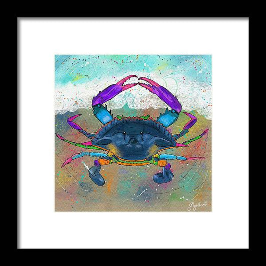 Blue Crab Beach Celebration - Framed Print