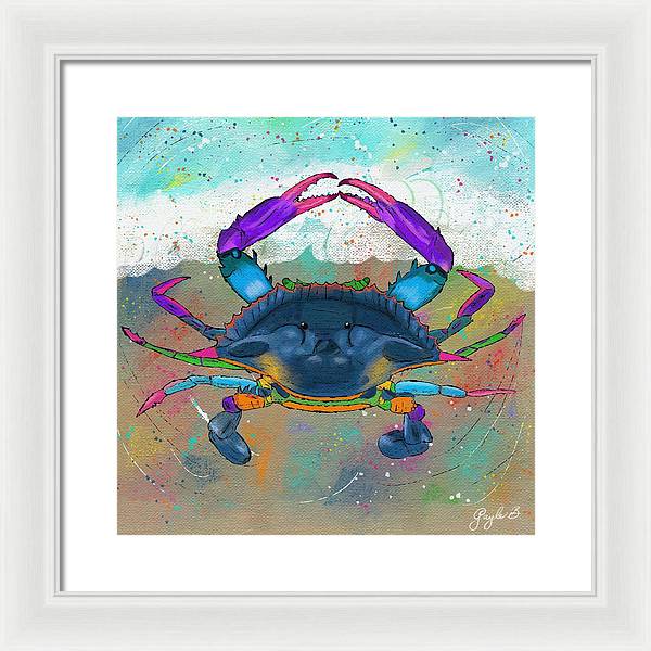 Blue Crab Beach Celebration - Framed Print