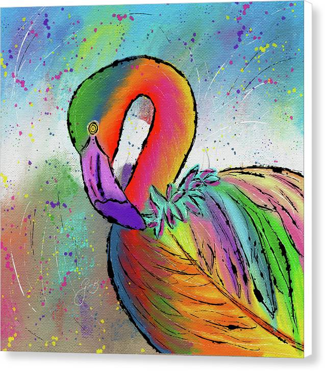 Flamingo Celebration - Canvas Print