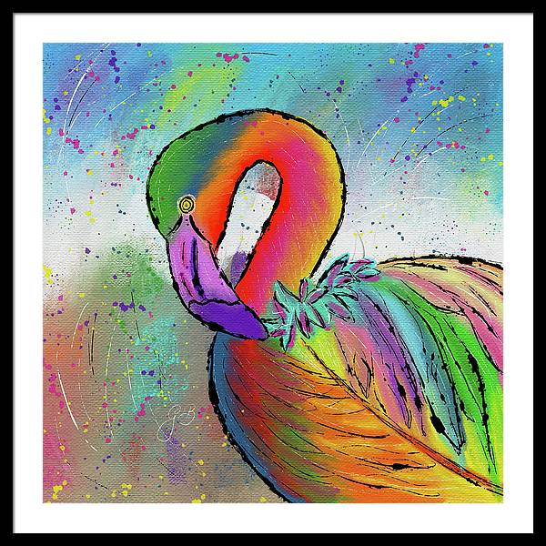 Flamingo Celebration - Framed Print