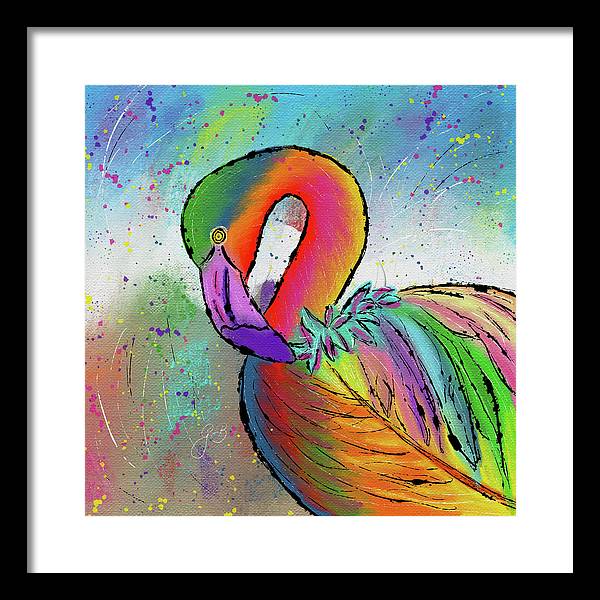 Flamingo Celebration - Framed Print