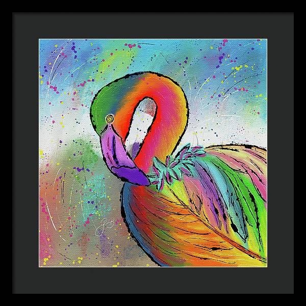 Flamingo Celebration - Framed Print