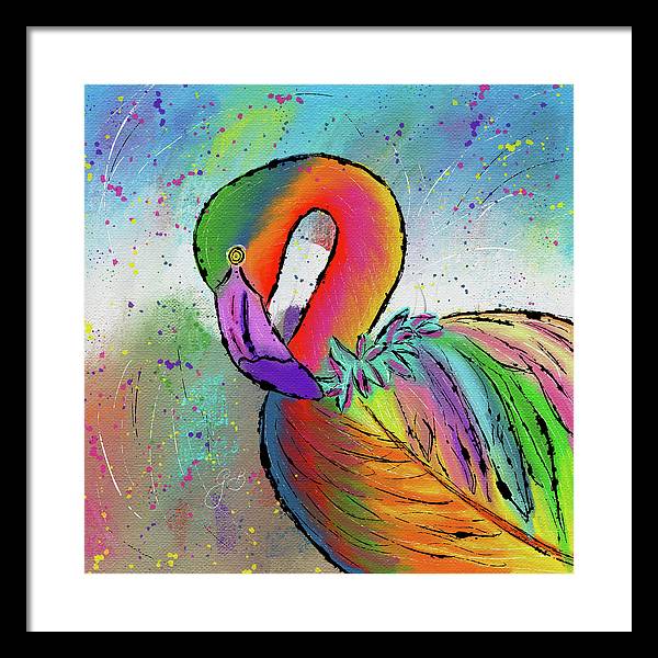 Flamingo Celebration - Framed Print