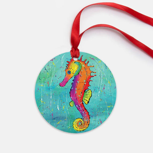 Sea Horse Celebration Ornament - One-Sided (Round)