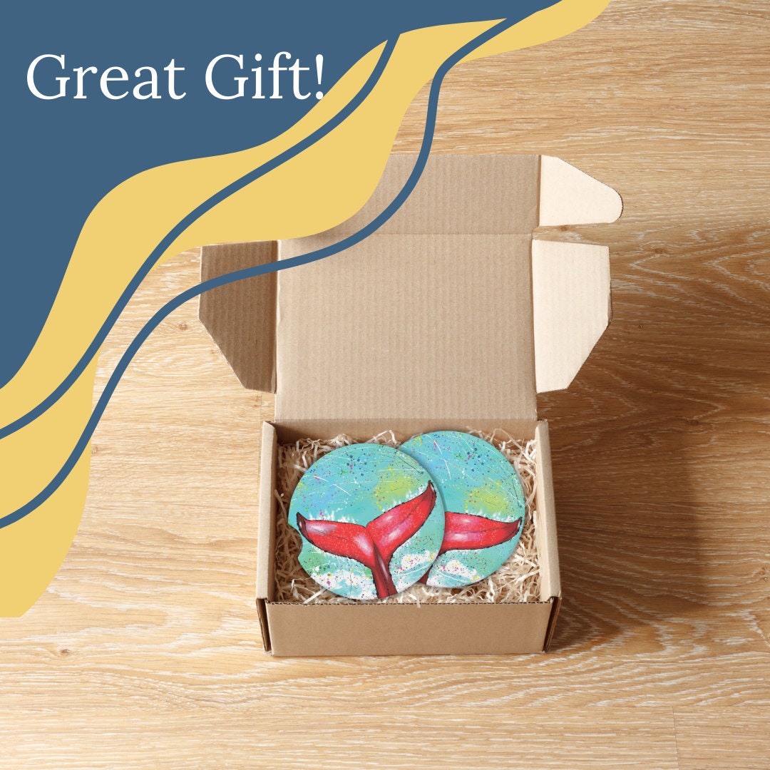 Whale Tail Sandstone Car Coaster | Design Created By Gayle