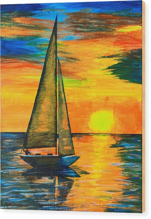 Sunset Sail - Wood Print