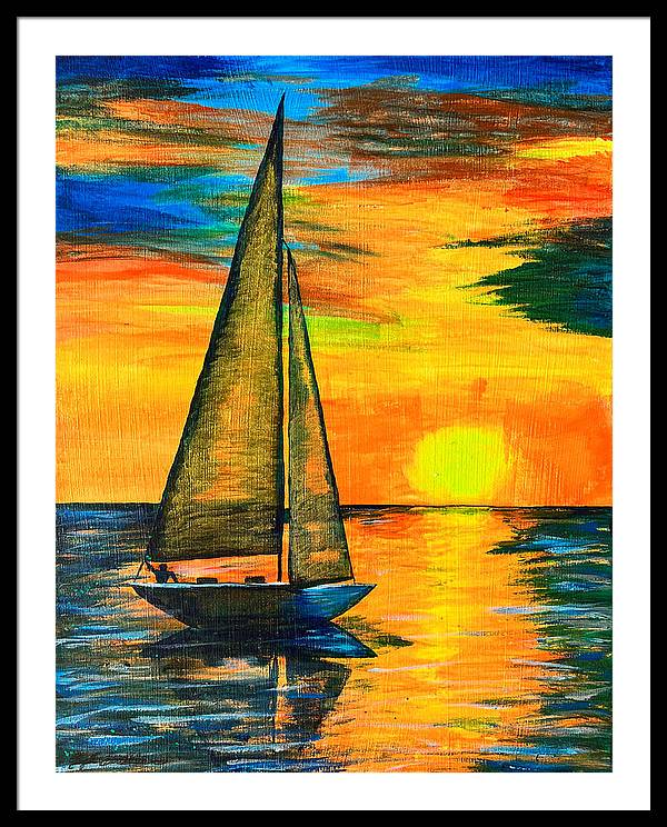 Sunset Sail - Framed Print