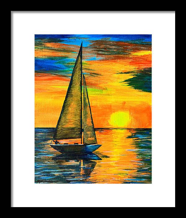 Sunset Sail - Framed Print