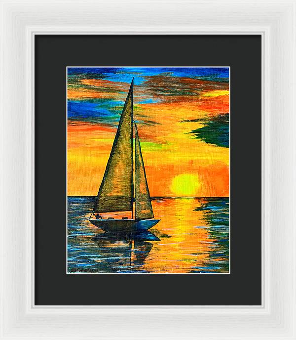 Sunset Sail - Framed Print