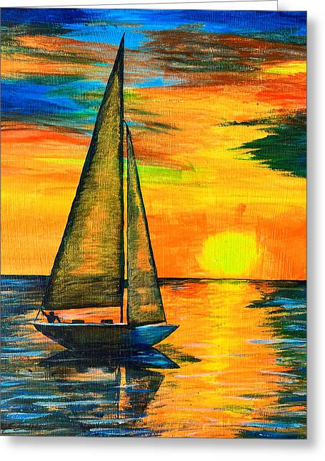 Sunset Sail - Greeting Card