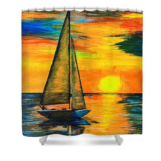 Sunset Sail - Shower Curtain