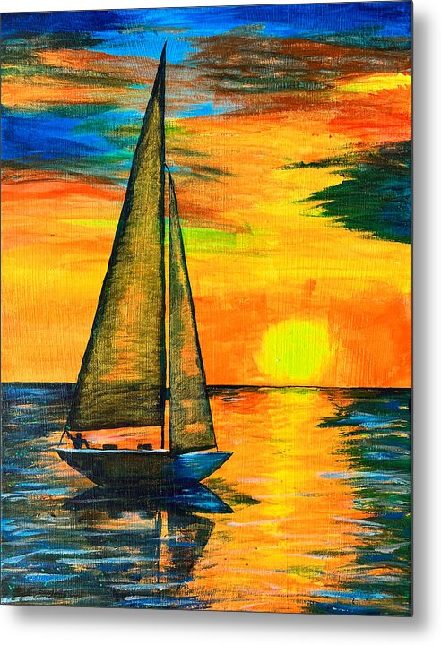 Sunset Sail - Metal Print
