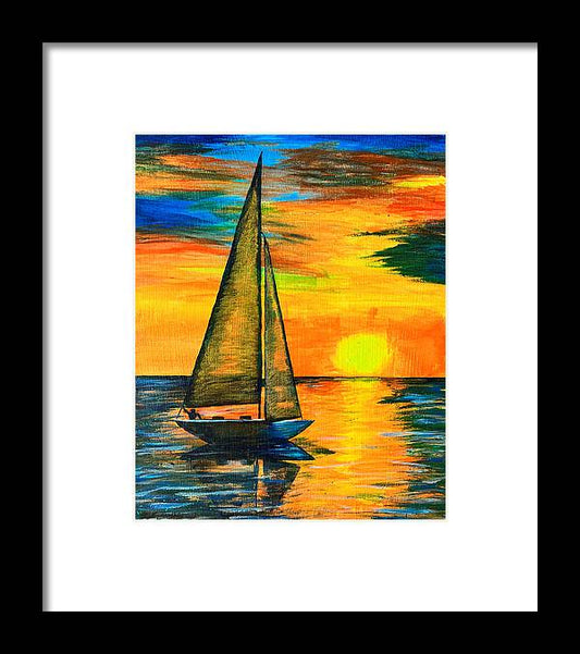 Sunset Sail - Framed Print