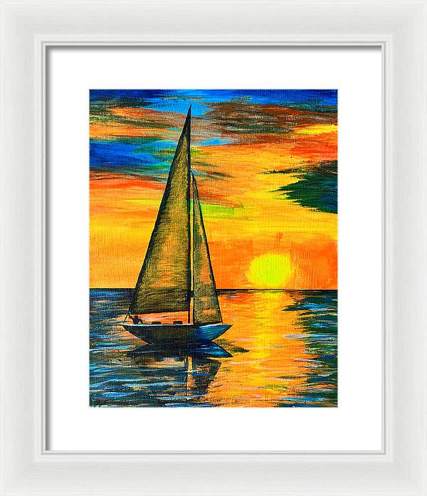 Sunset Sail - Framed Print