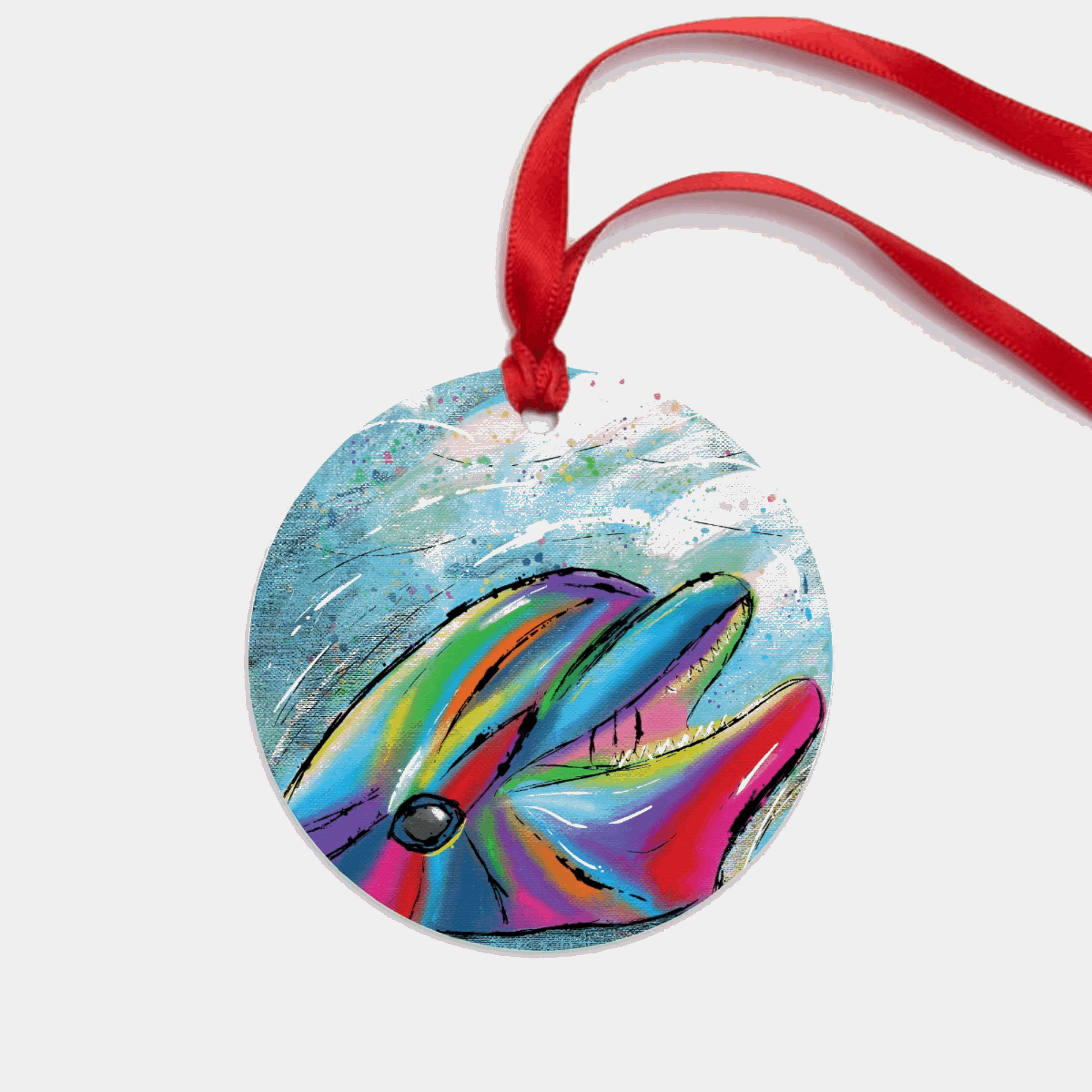 Dolphin Ornament - One-Sided (Round)