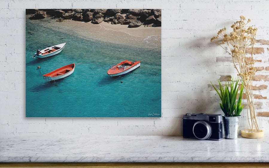 Boats of Bonaire - Wood Print