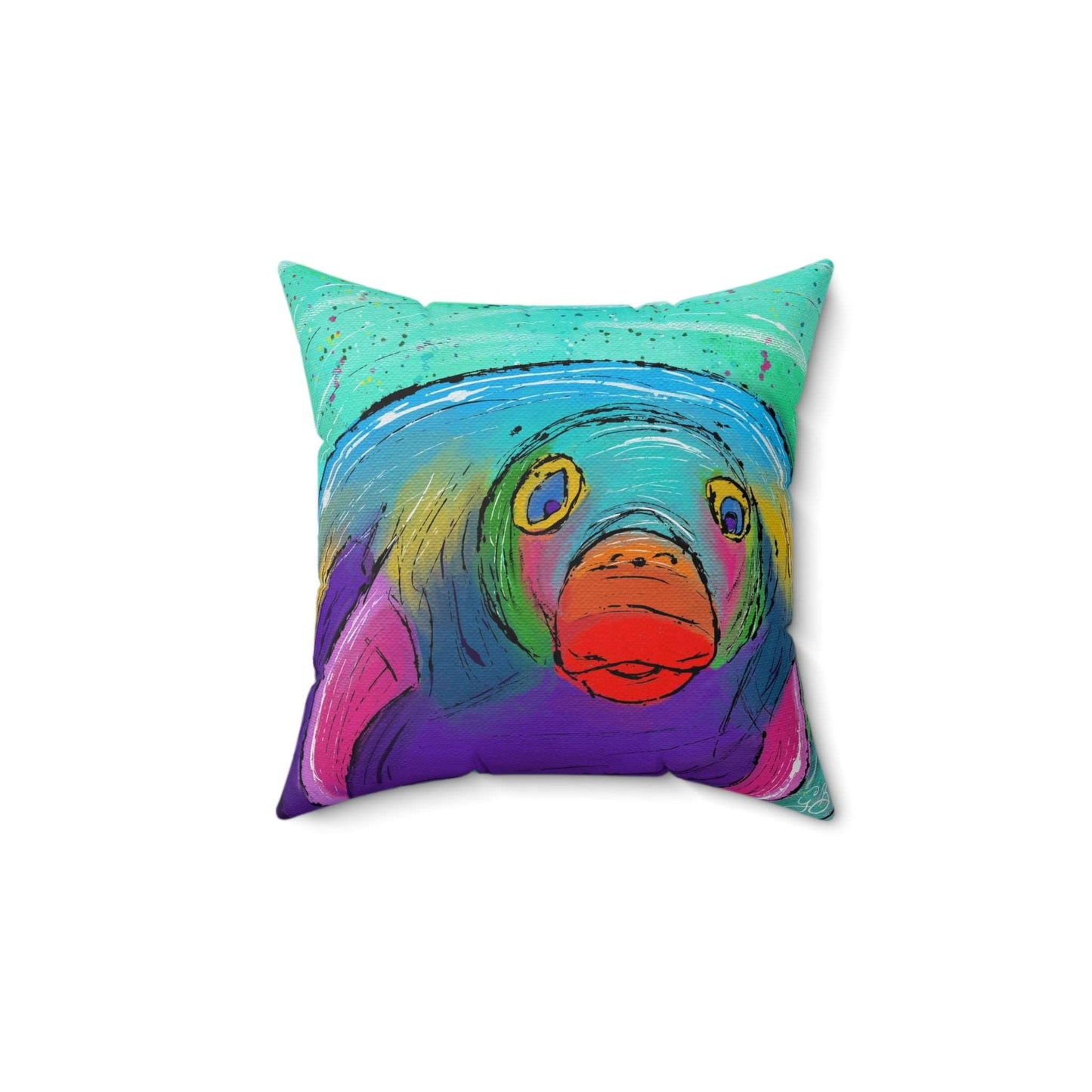 Manatee Square Pillow