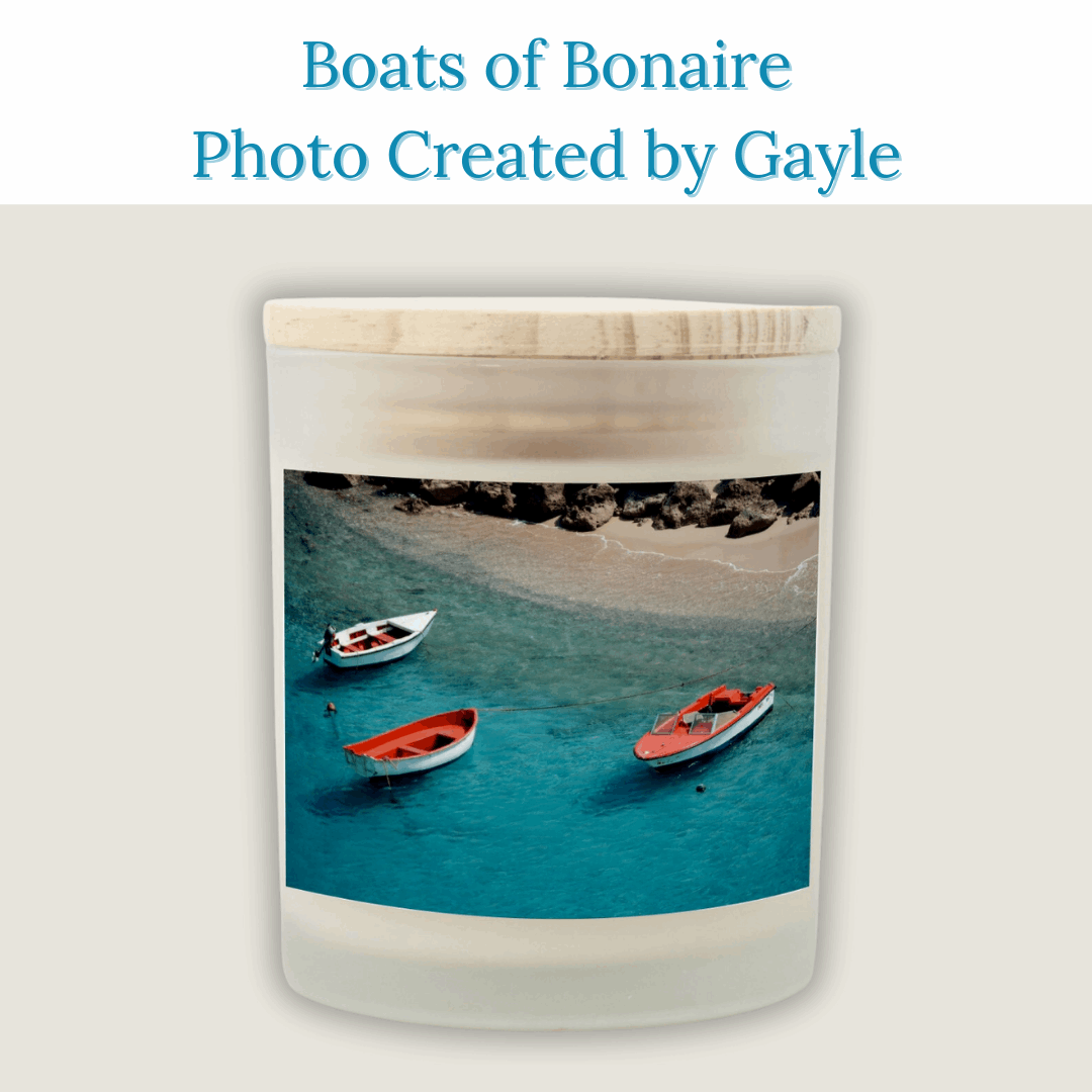 Boats of Bonaire Candle Frosted Glass (Hand Poured 11 oz)