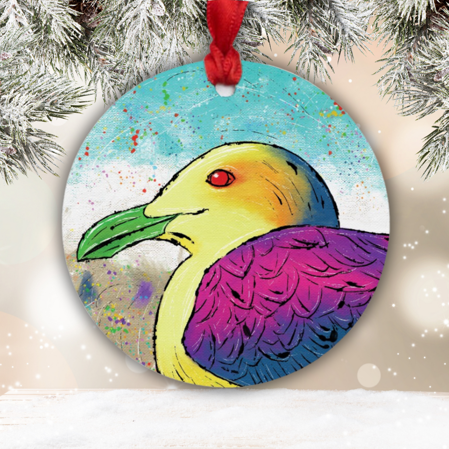 Seagull Ornament - One-Sided (Round)