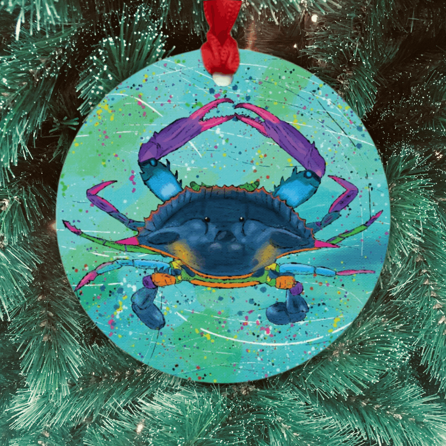 Blue Crab Ornament - One-Sided (Round)