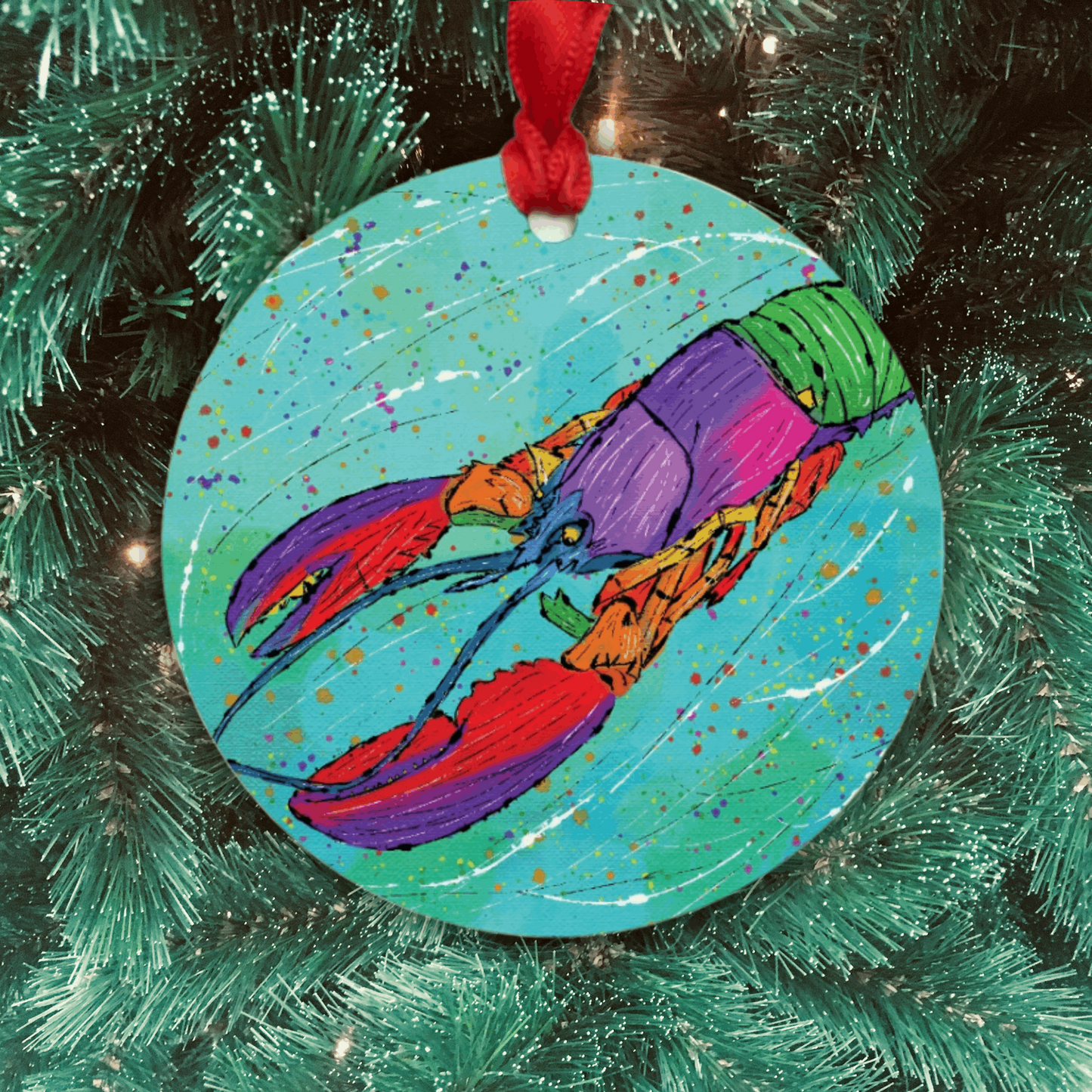 Lobster Ornament - One-Sided (Round)