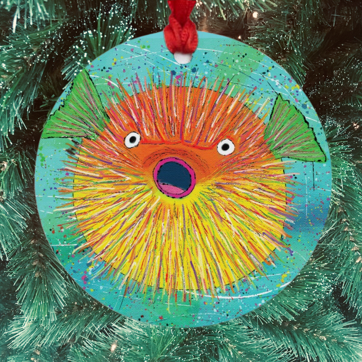 Pufferfish Ornament - One-Sided (Round)