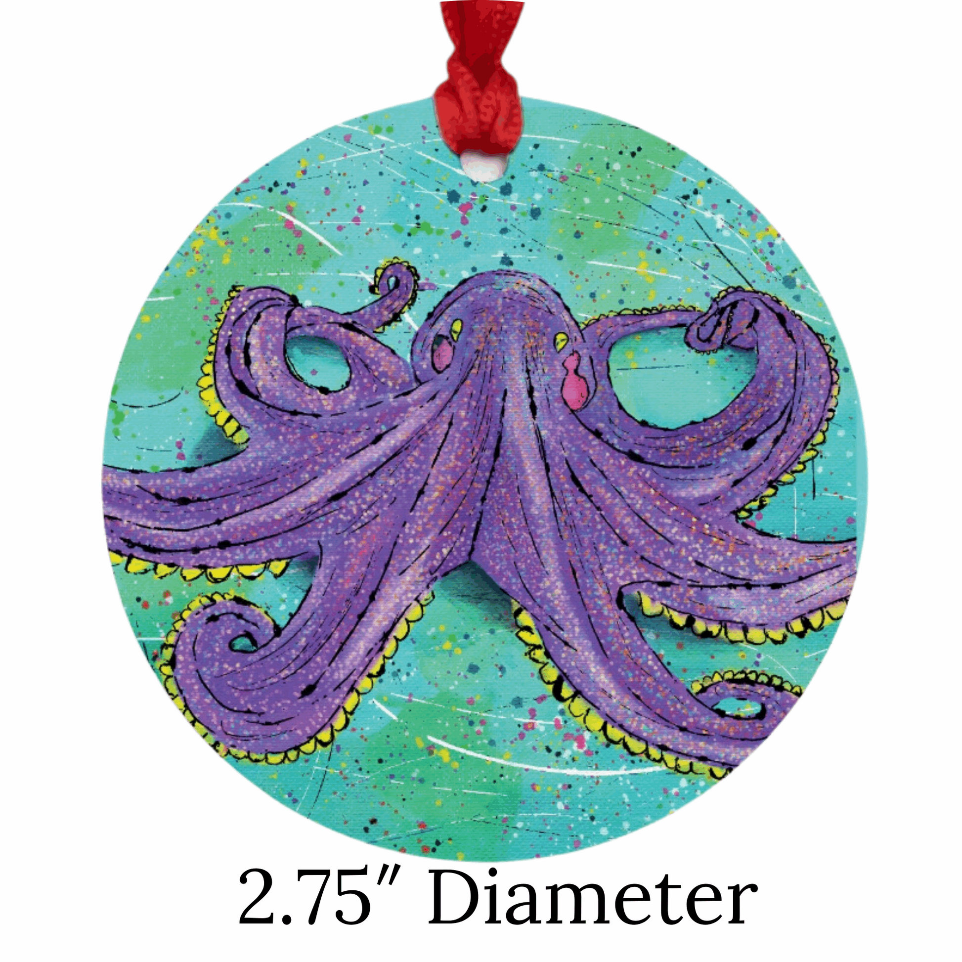 Octopus Celebration Ornament - One-Sided (Round)