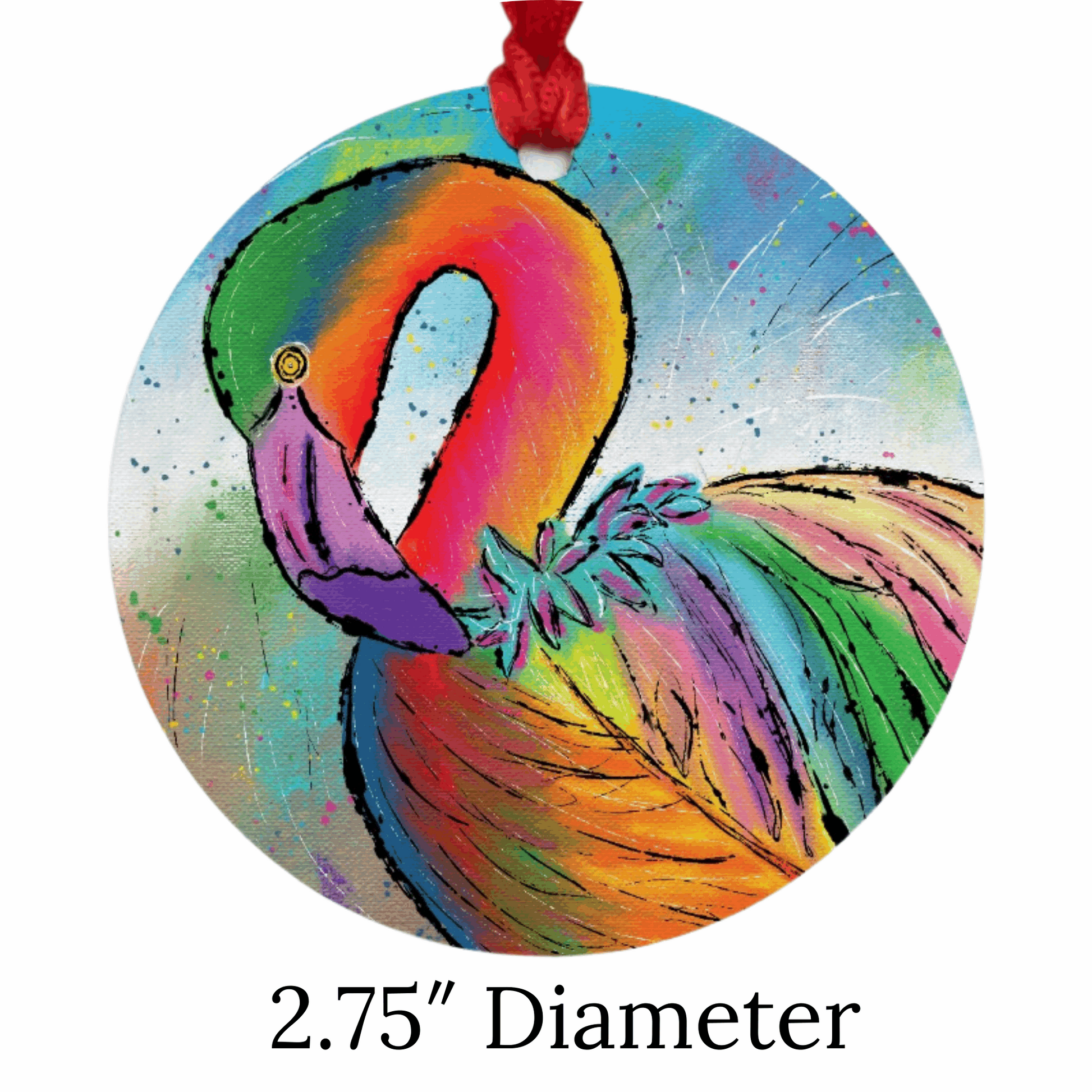 Flamingo Ornament - One-Sided (Round)