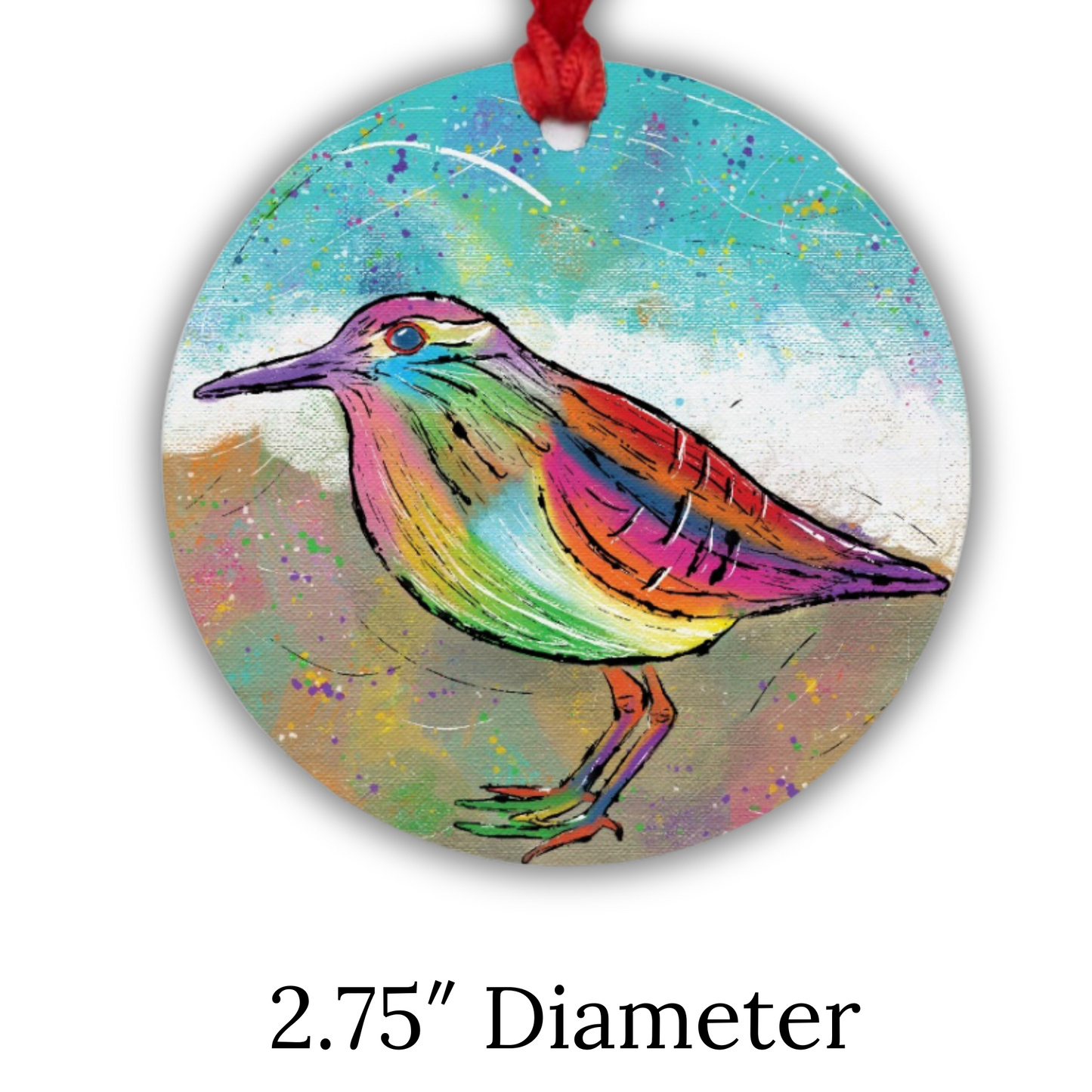 Sandpiper Ornament - One-Sided (Round)